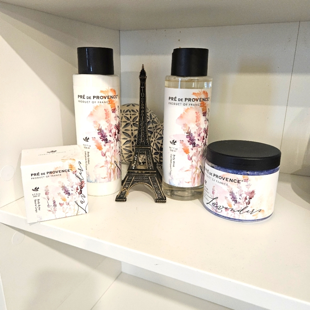 Pre De Provence Lavender Collection Set Body Wash,Butter,Lotion,Bath Salts New